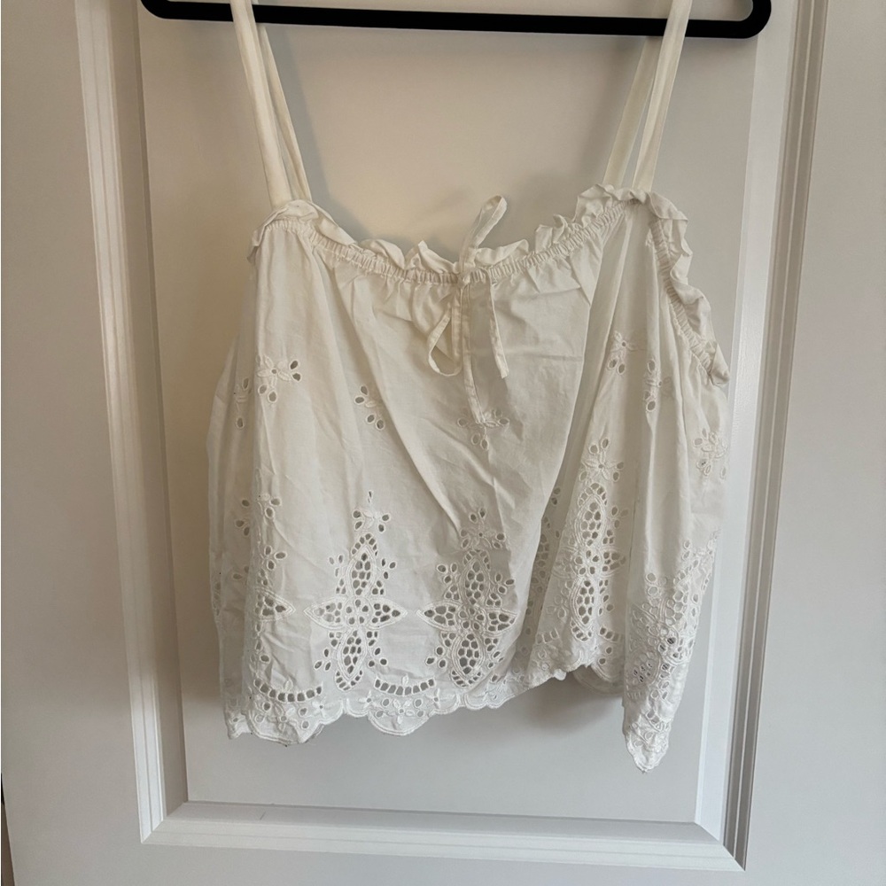 Anthropologie Cream Eyelet Camisole